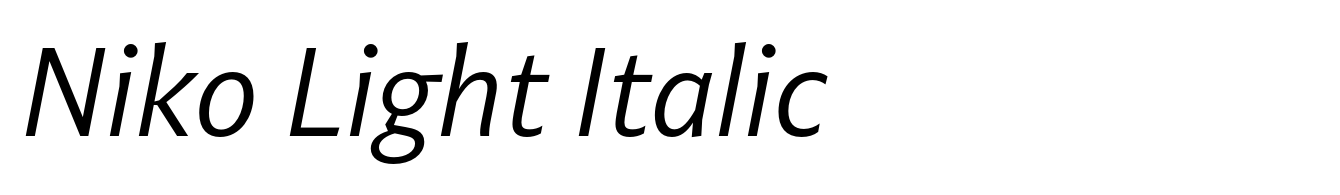 Niko Light Italic